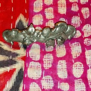Vintage Pewter Cat Barette
